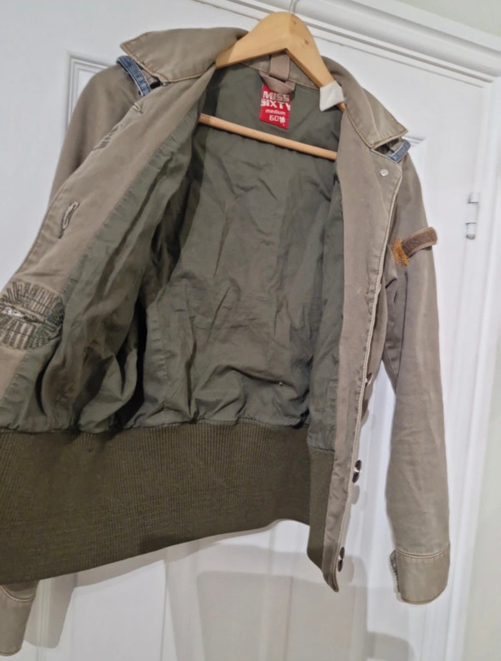 Vintage Miss Sixty Y2K Khaki Bomber яке