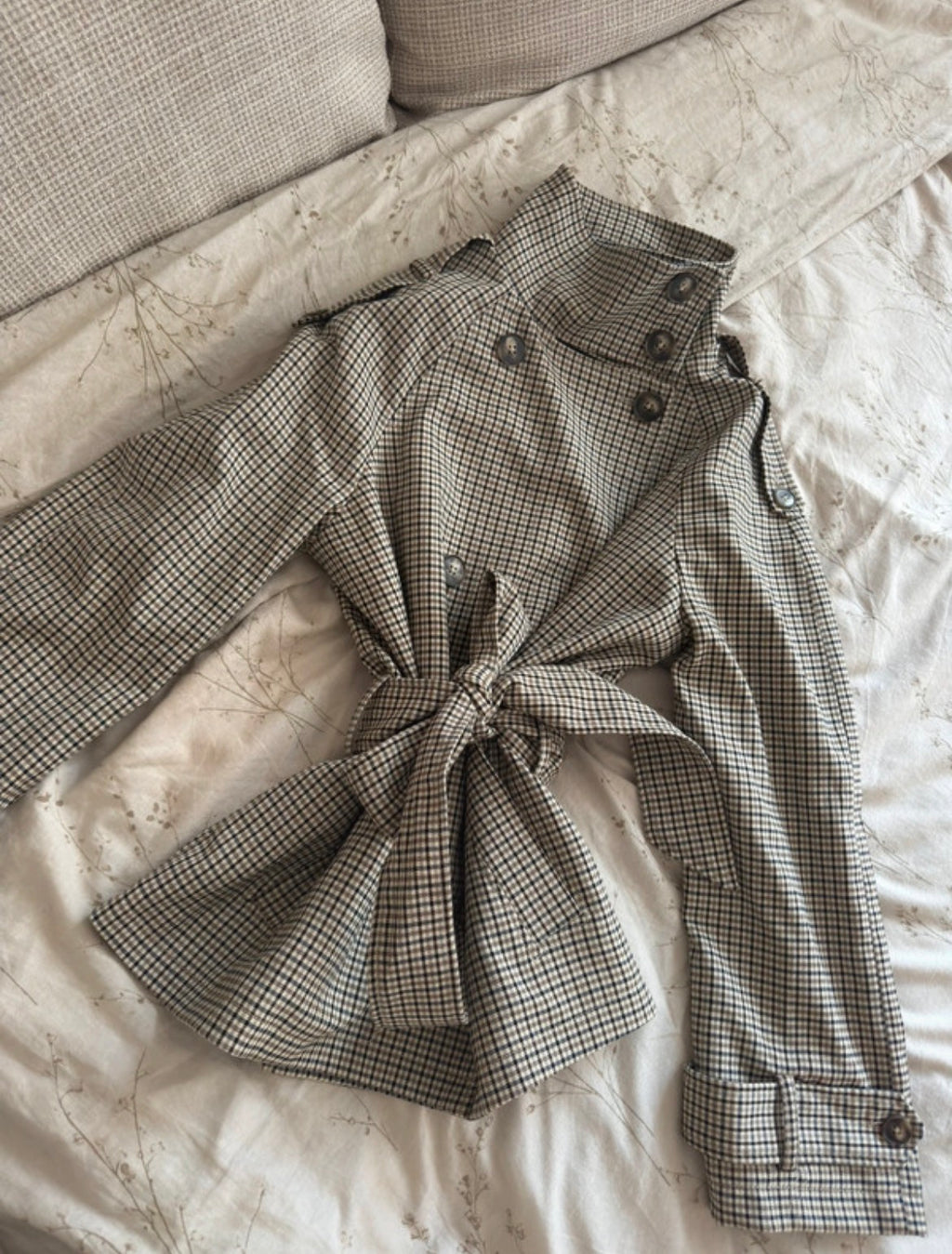 New Look Checked Cropped Trench яке