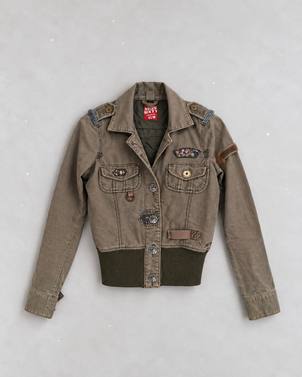 Vintage Miss Sixty Y2K Khaki Bomber яке