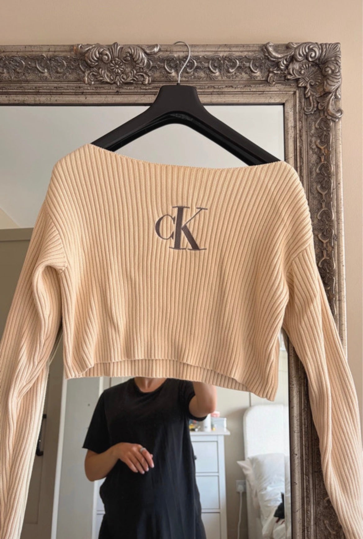 Calvin Klein Jeans Ribbed Logo Cropped пуловер