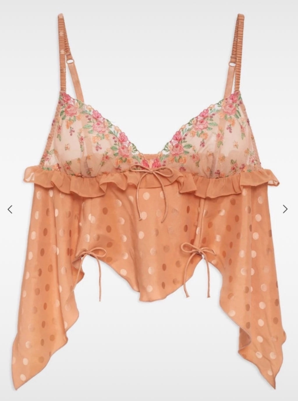Топ For Love & Lemons с деликатна флорална бродерия