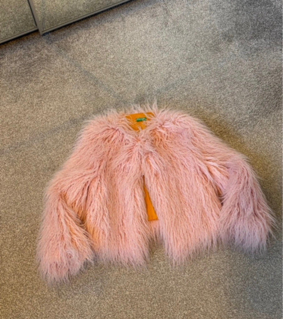 United Colors of Benetton Pink Faux Mongolian Fur яке