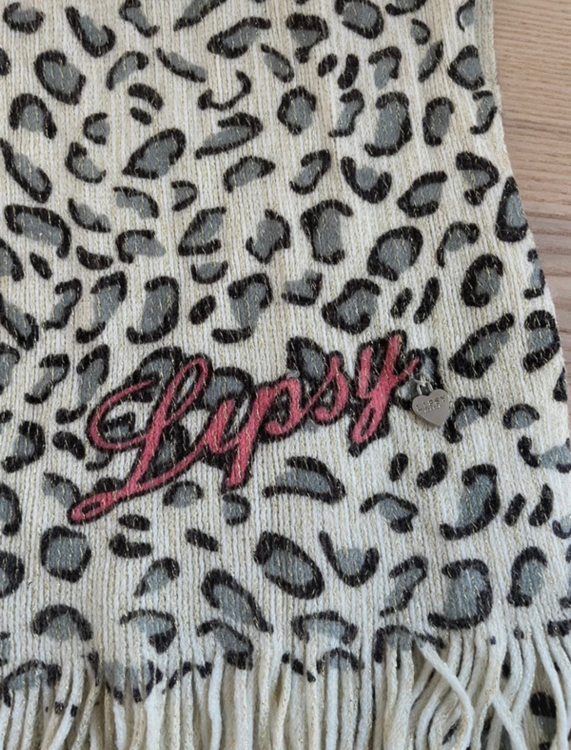 Плетен шал Lipsy London с леопардов принт
