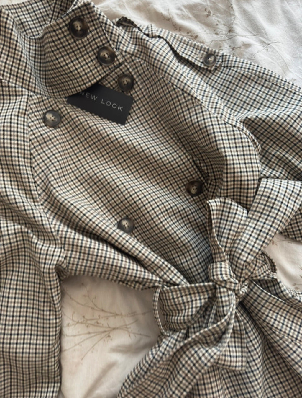 New Look Checked Cropped Trench яке