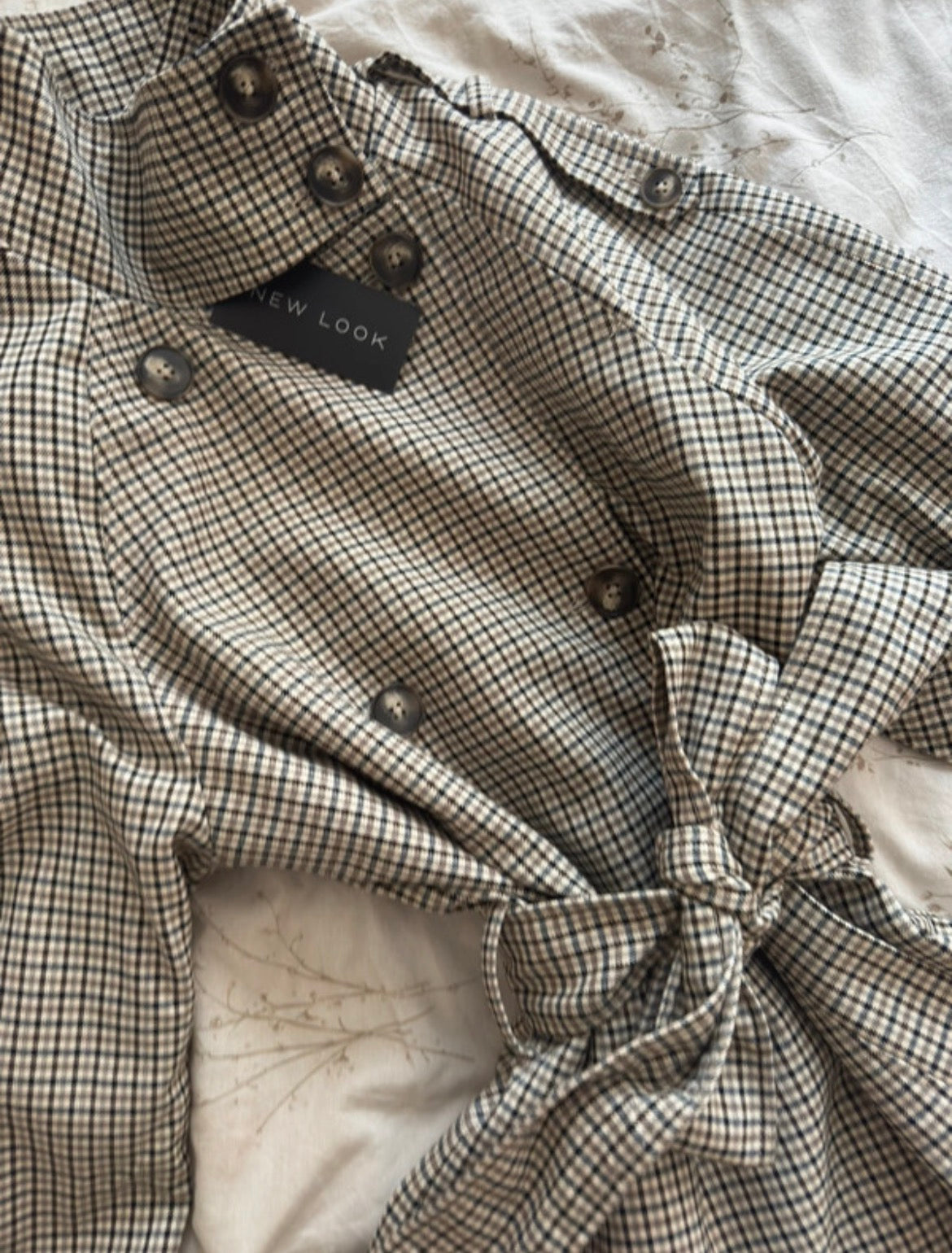 New Look Checked Cropped Trench яке
