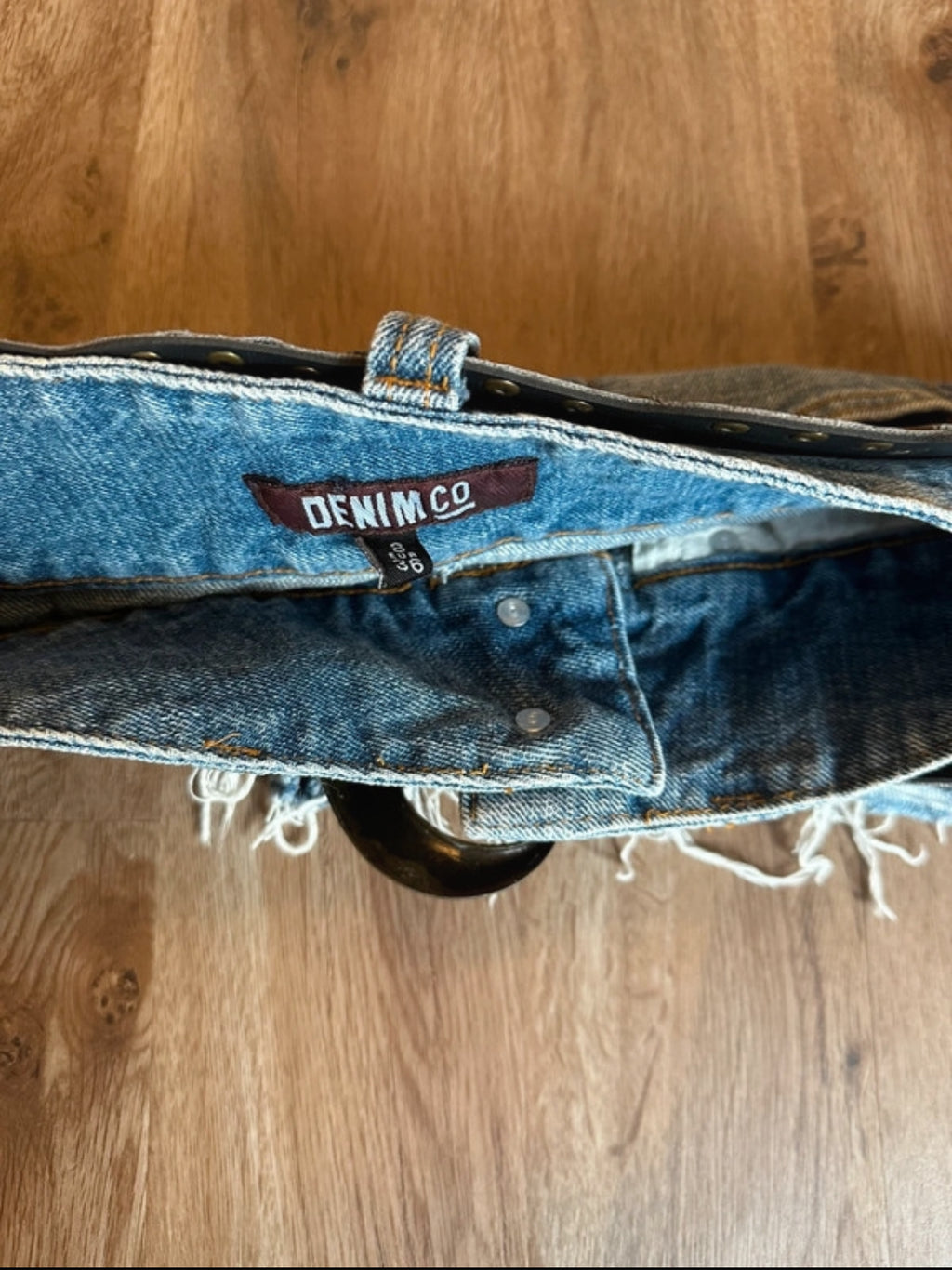 Винтидж комплект Y2K River Island потник & дънкова микро пола