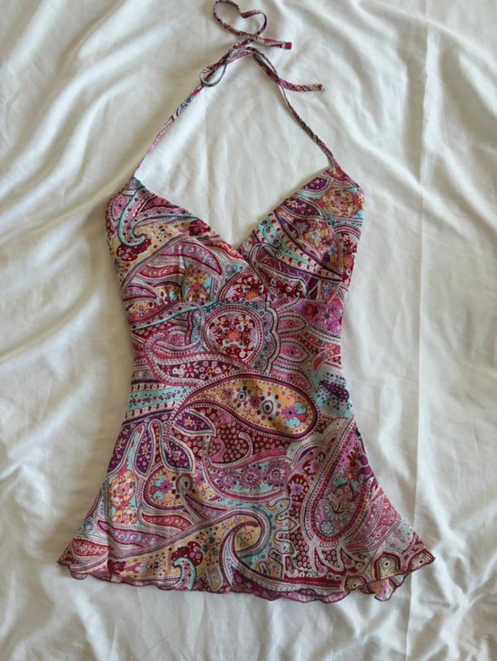 Vintage Y2K New Look paisley halterneck топ