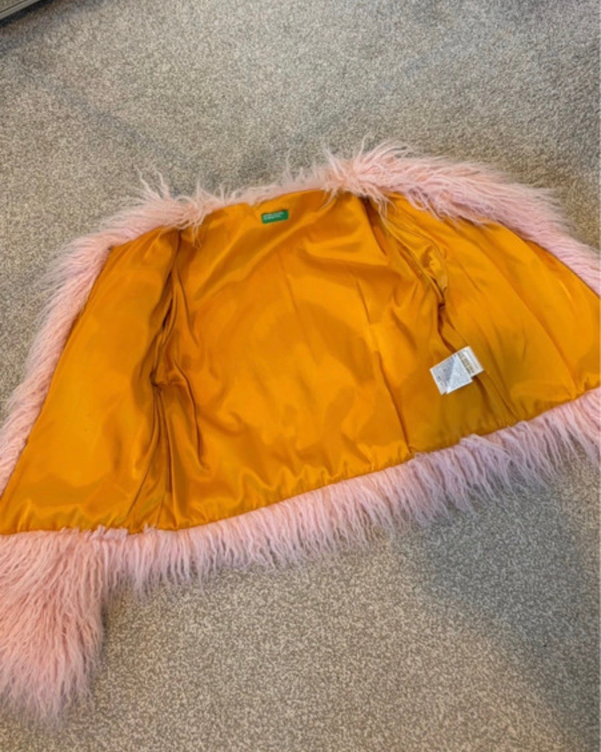 United Colors of Benetton Pink Faux Mongolian Fur яке