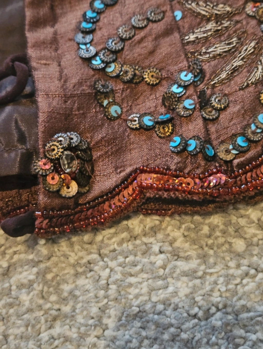 Vintage Aftershock sequin копринен халтер топ