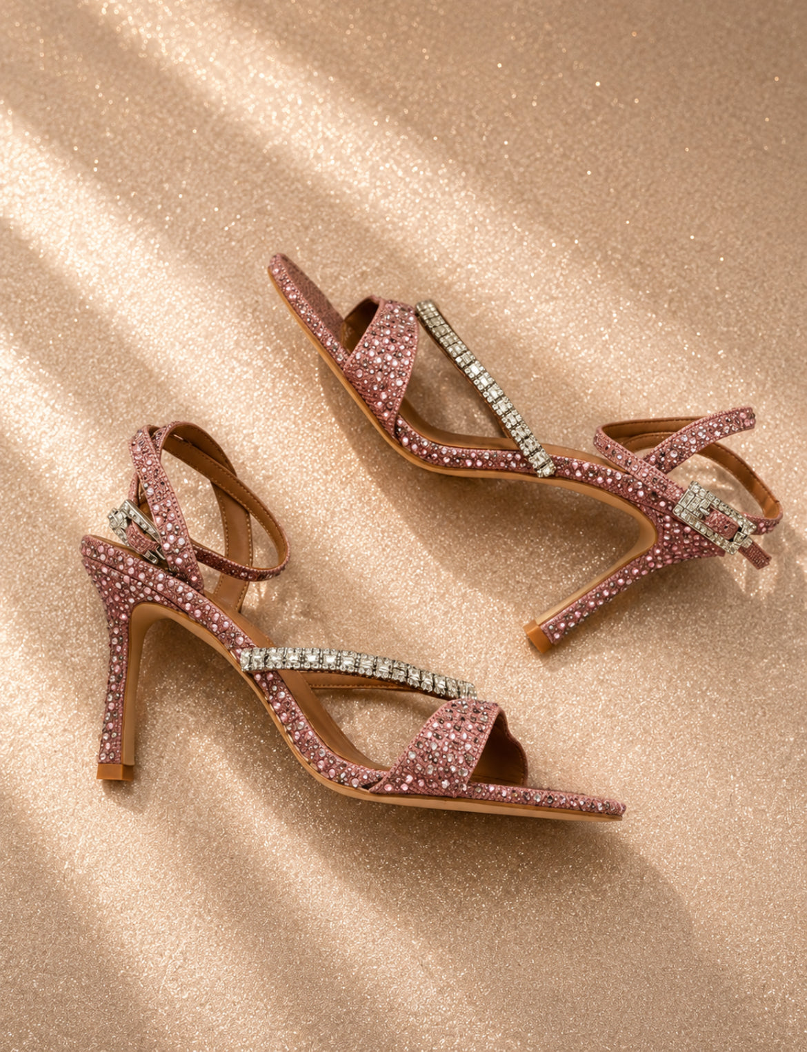 Kurt Geiger сандали на ток с розови и бели кристали