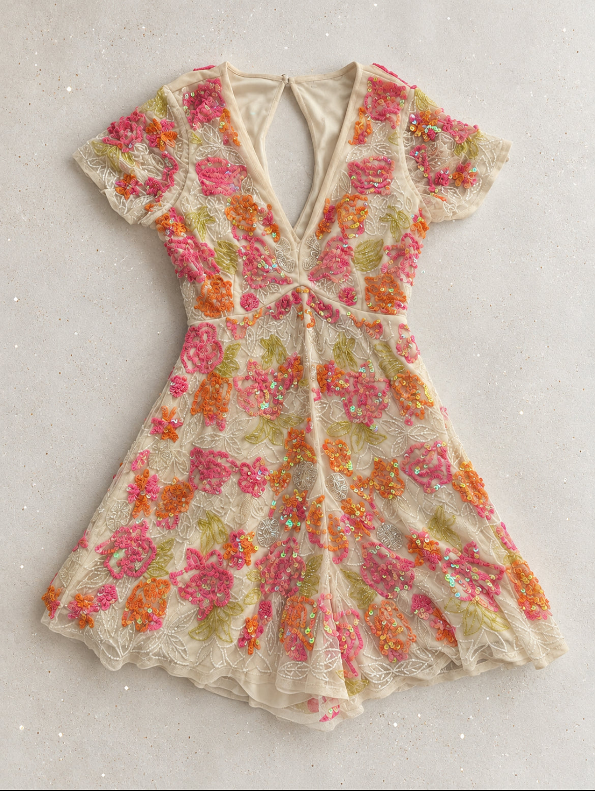 Miss Selfridge playsuit с богата флорална бродерия и пайети