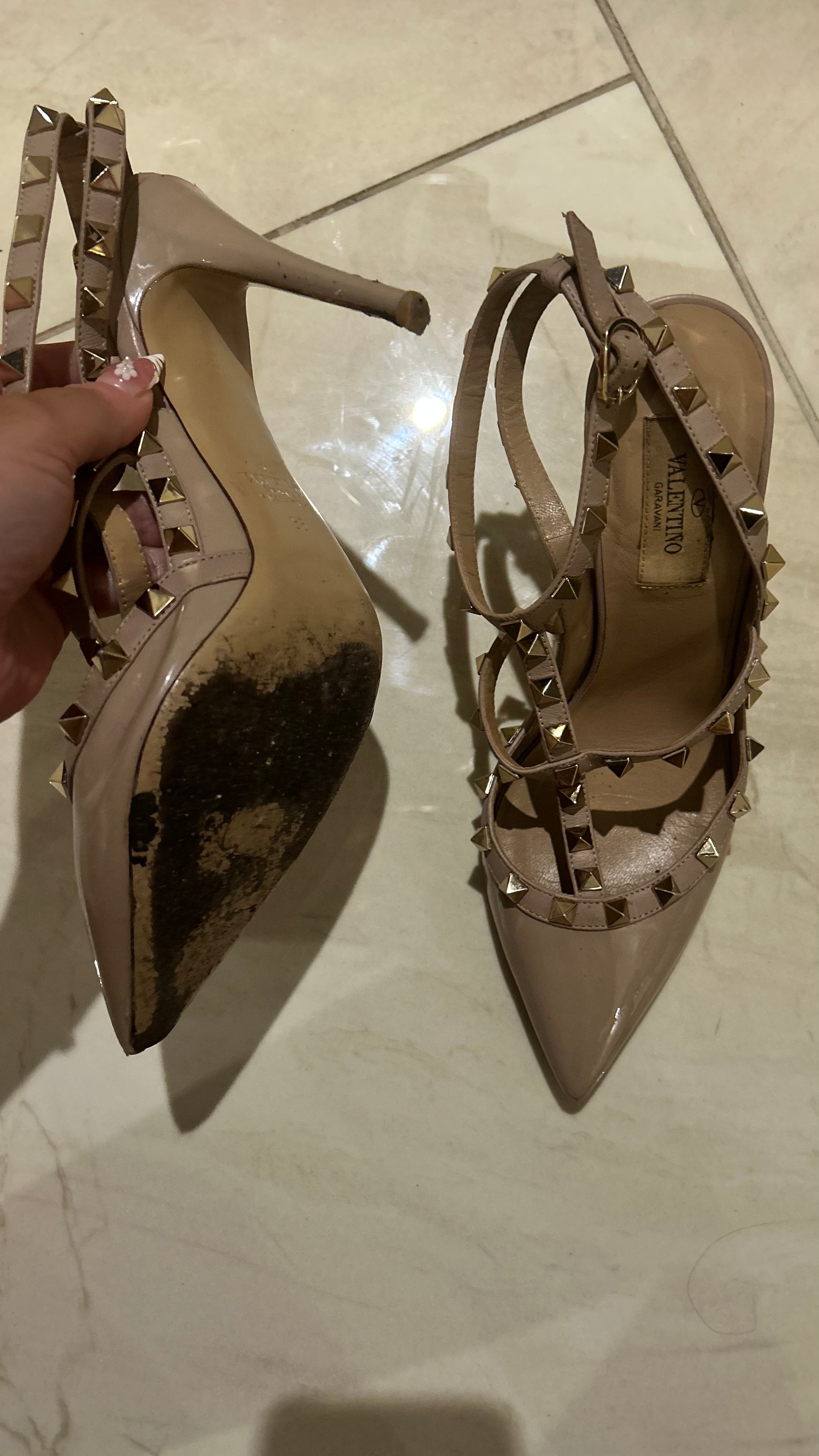 Обувки с ток Valentino Garavani Rockstuds - 38