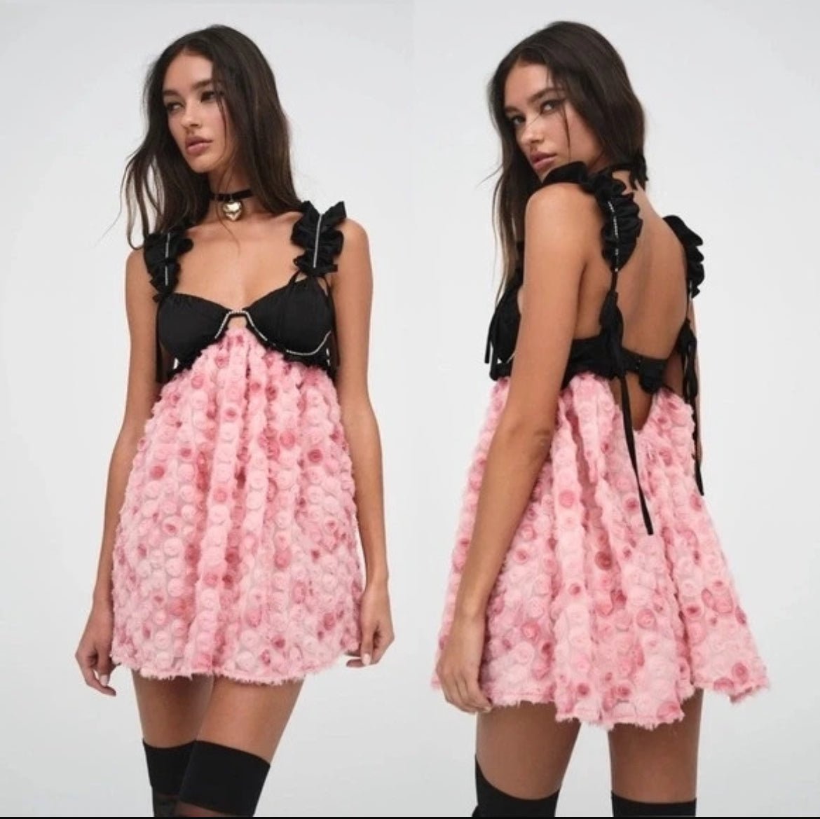 For Love & Lemons Skye Rose Babydoll мини рокля - Sunday West Boutique