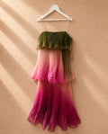 Karen Millen плисирана макси рокля в розово и зелено - Sunday West Boutique