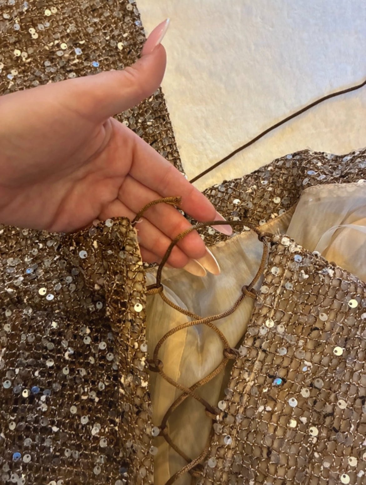Комплект Jaded London Deva в цвят Sand с корсетен топ и панталон - Sunday West Boutique