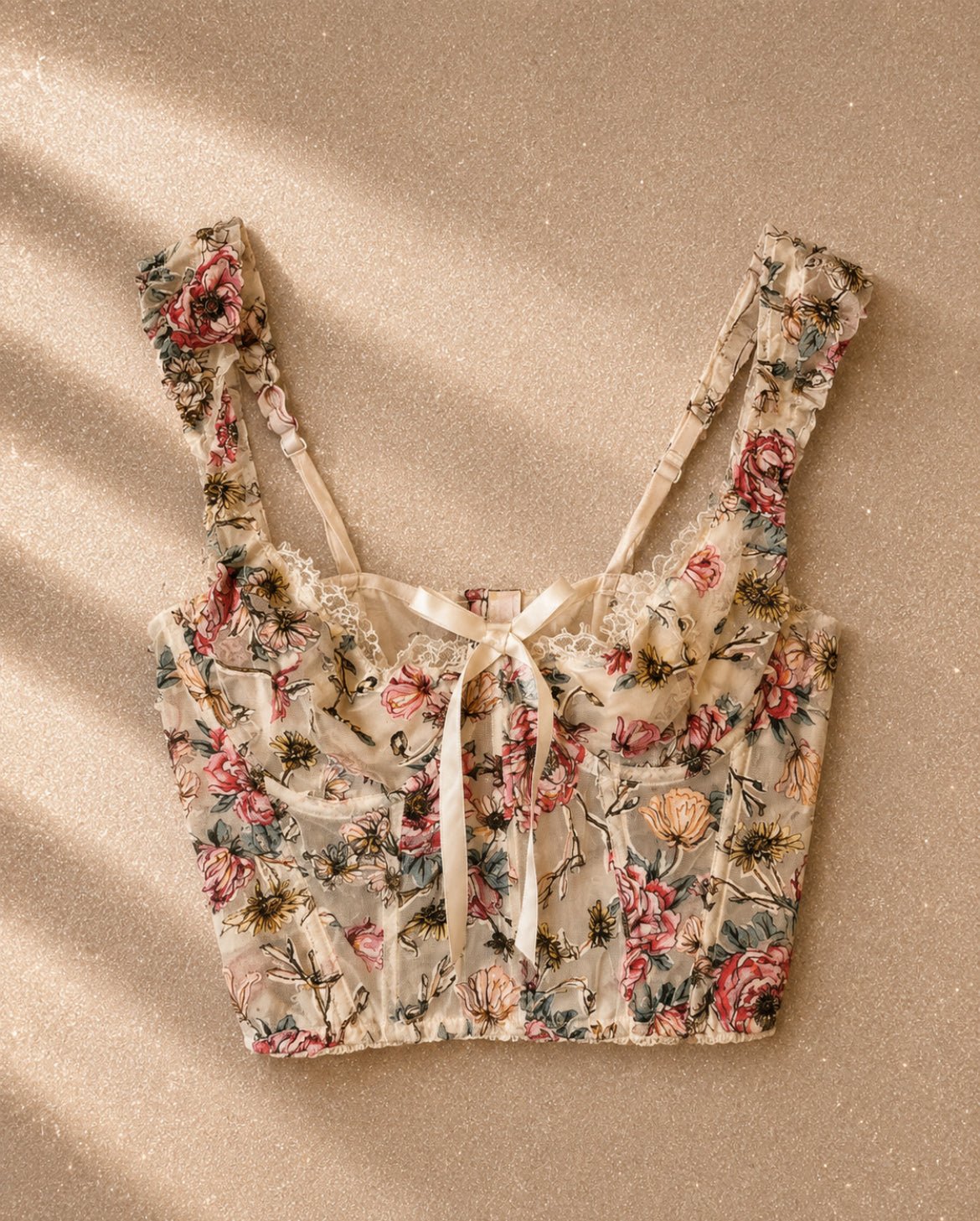 Корсетен топ Victoria’s Secret с романтичен флорален принт - Sunday West Boutique