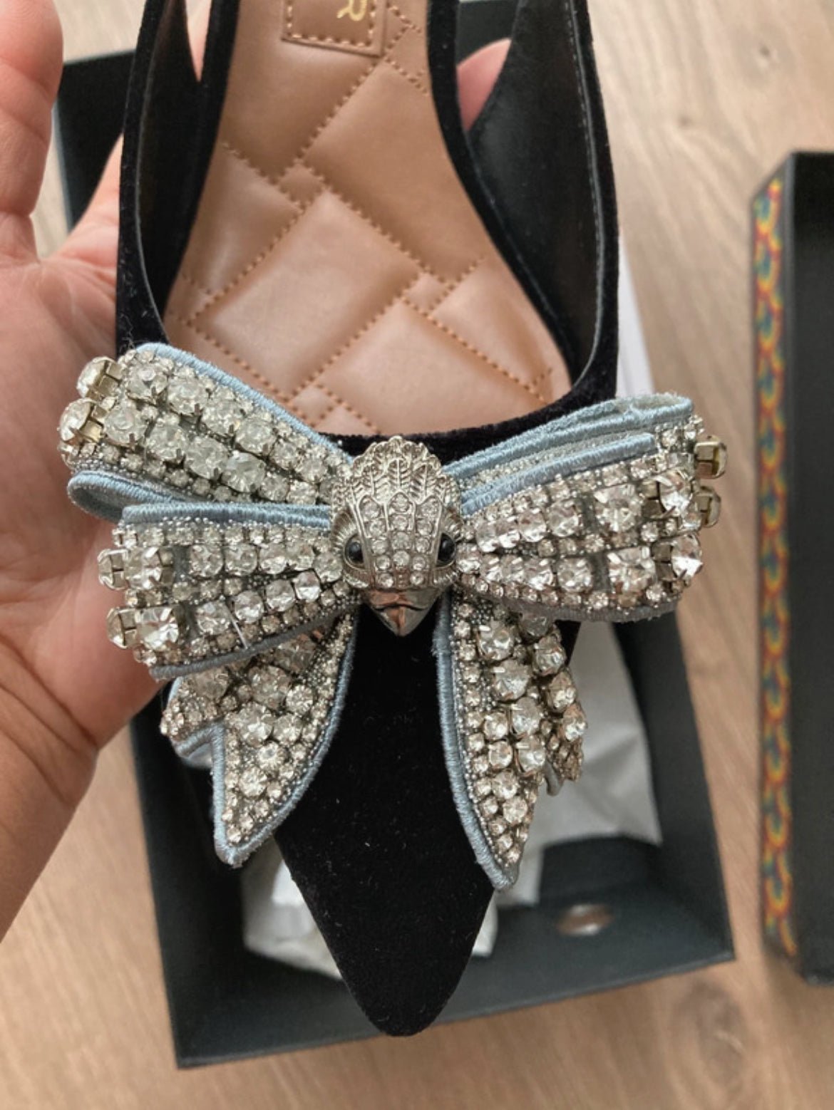 Kurt Geiger Belgravia Sling обувки от естествен велур - Sunday West Boutique