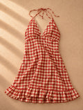 Мини gingham рокля Sweet Chiling - Sunday West Boutique