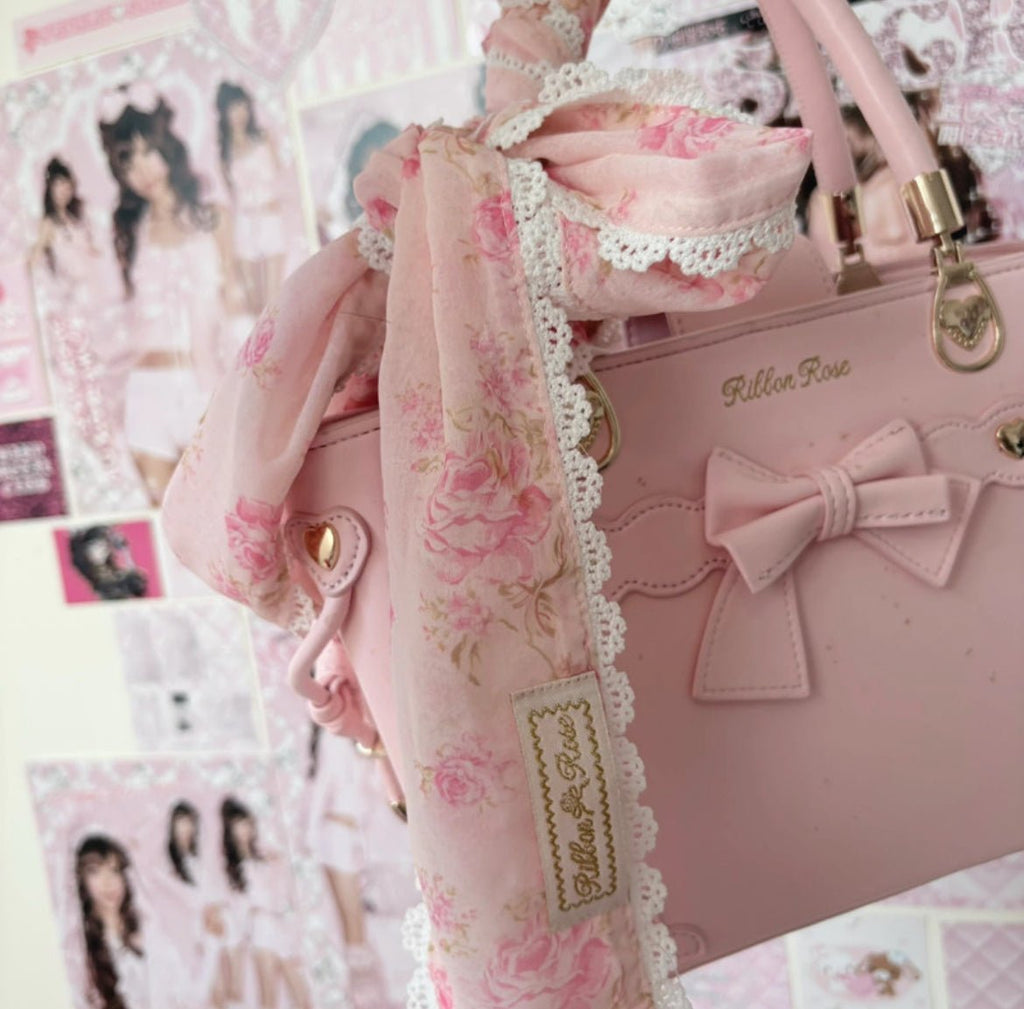 Нежнорозова Ribbon Rose „Penelope“ handbag в Himekaji/Liz Lisa естетика - Sunday West Boutique