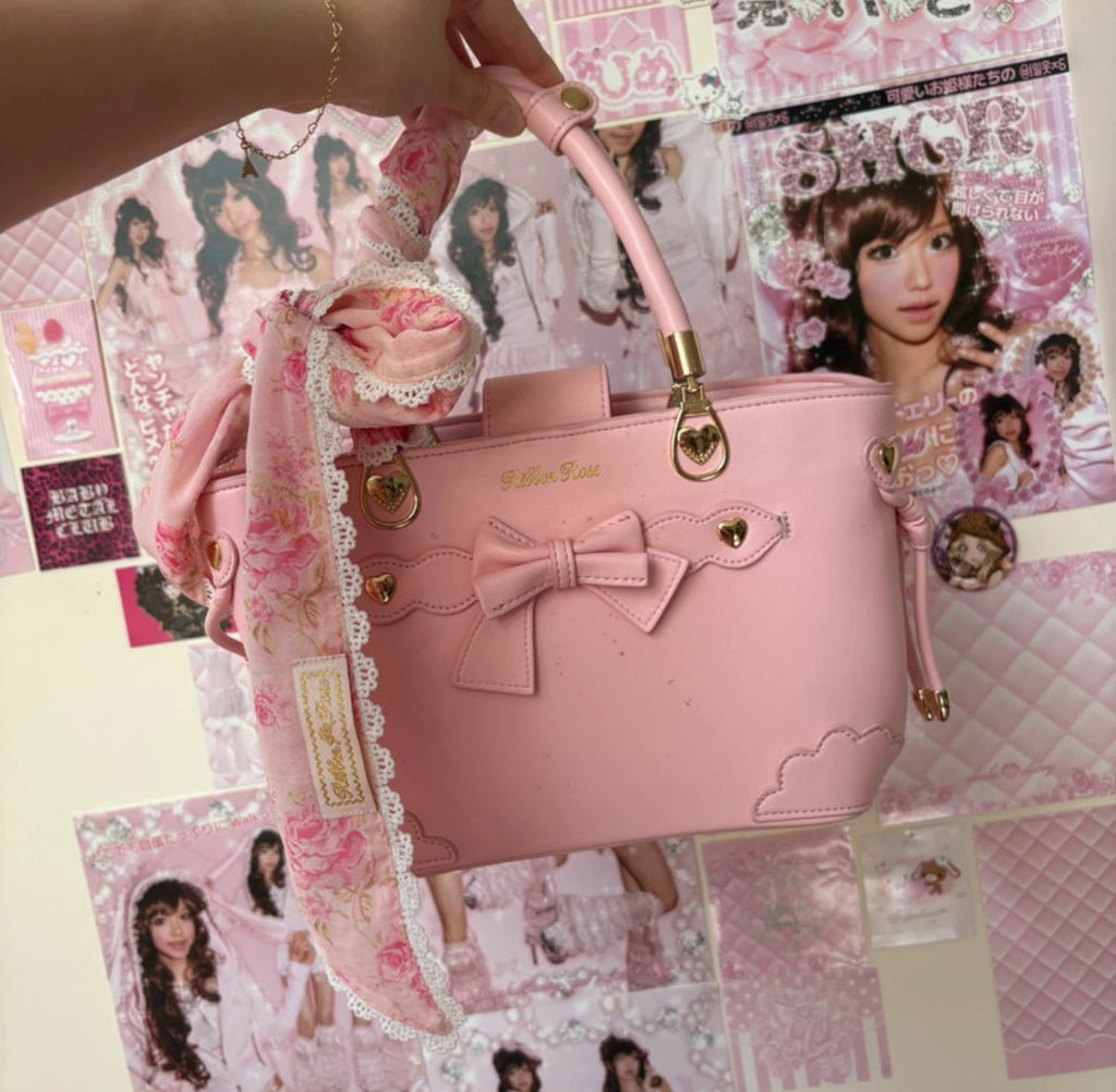 Нежнорозова Ribbon Rose „Penelope“ handbag в Himekaji/Liz Lisa естетика - Sunday West Boutique