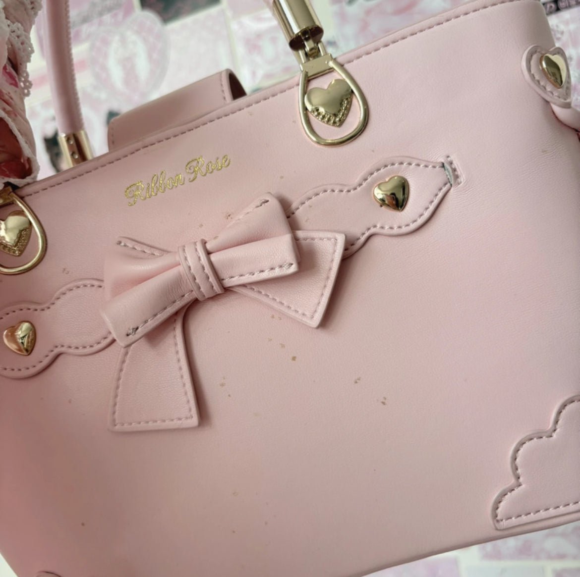 Нежнорозова Ribbon Rose „Penelope“ handbag в Himekaji/Liz Lisa естетика - Sunday West Boutique