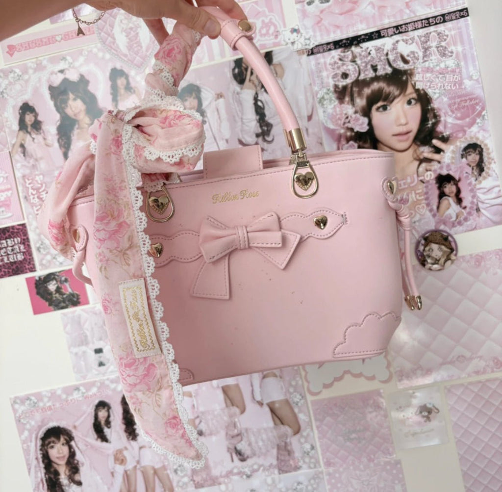 Нежнорозова Ribbon Rose „Penelope“ handbag в Himekaji/Liz Lisa естетика - Sunday West Boutique