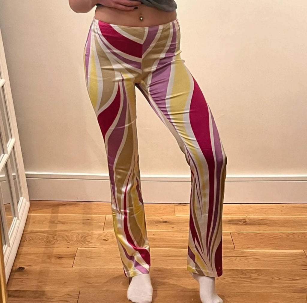 Редки винтидж панталони Versace от Y2K ерата, изработени от естествена коприна - Sunday West Boutique
