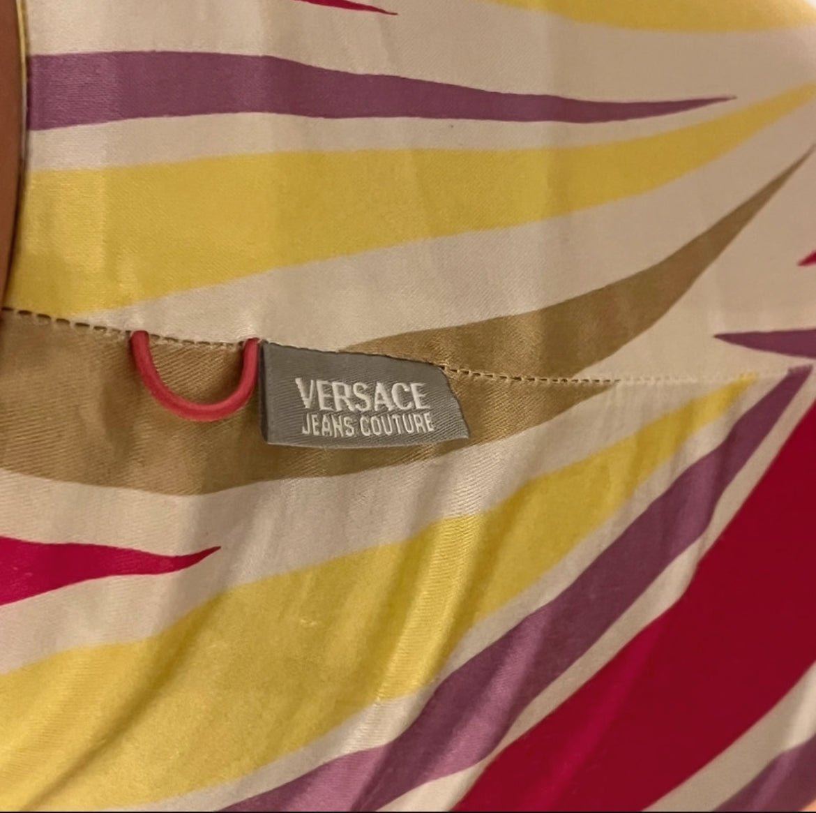 Редки винтидж панталони Versace от Y2K ерата, изработени от естествена коприна - Sunday West Boutique