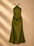 Reformation Jillian рокля в цвят Pear Green, изработена от 100% естествена коприна - Sunday West Boutique