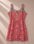 Розова мини рокля с богата декорация - Sunday West Boutique