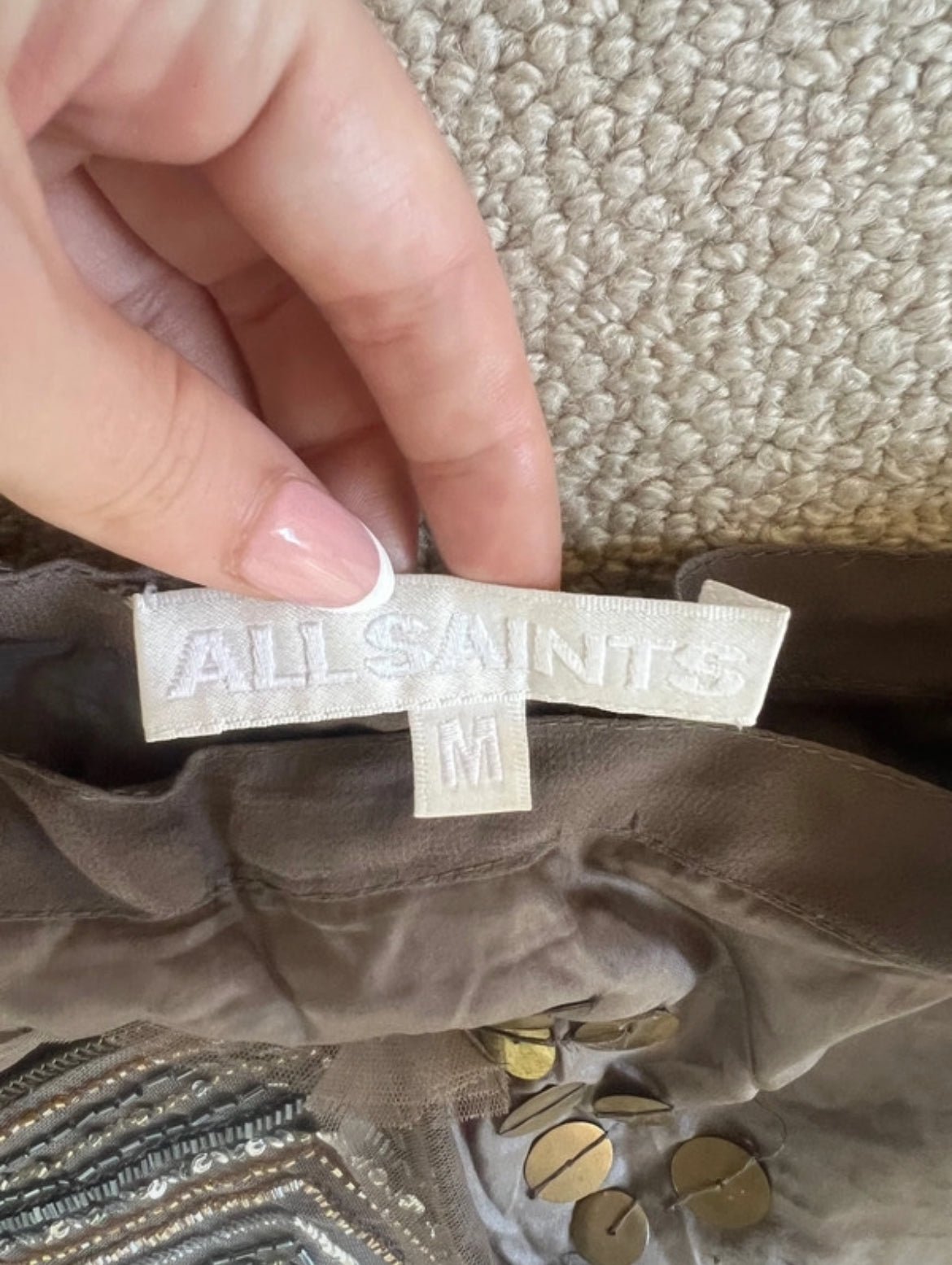 Рядък винтидж AllSaints комплект от две части - 100% коприна - Sunday West Boutique
