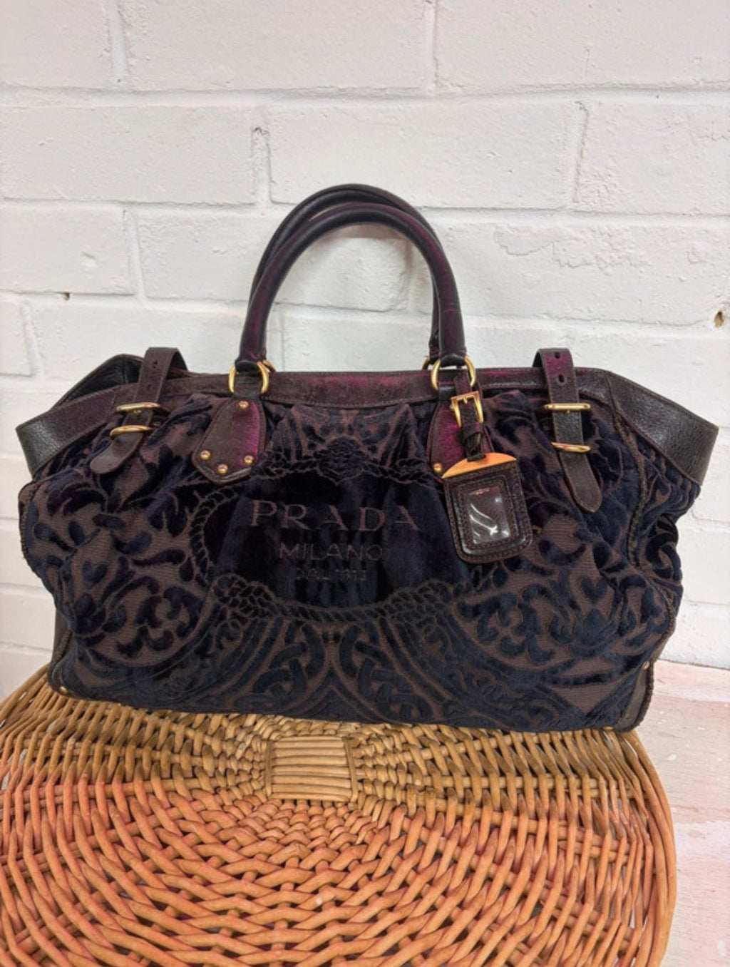 Рядка винтидж Prada Velluto Jacquard Frame Bag – емблематичен модел - Sunday West Boutique