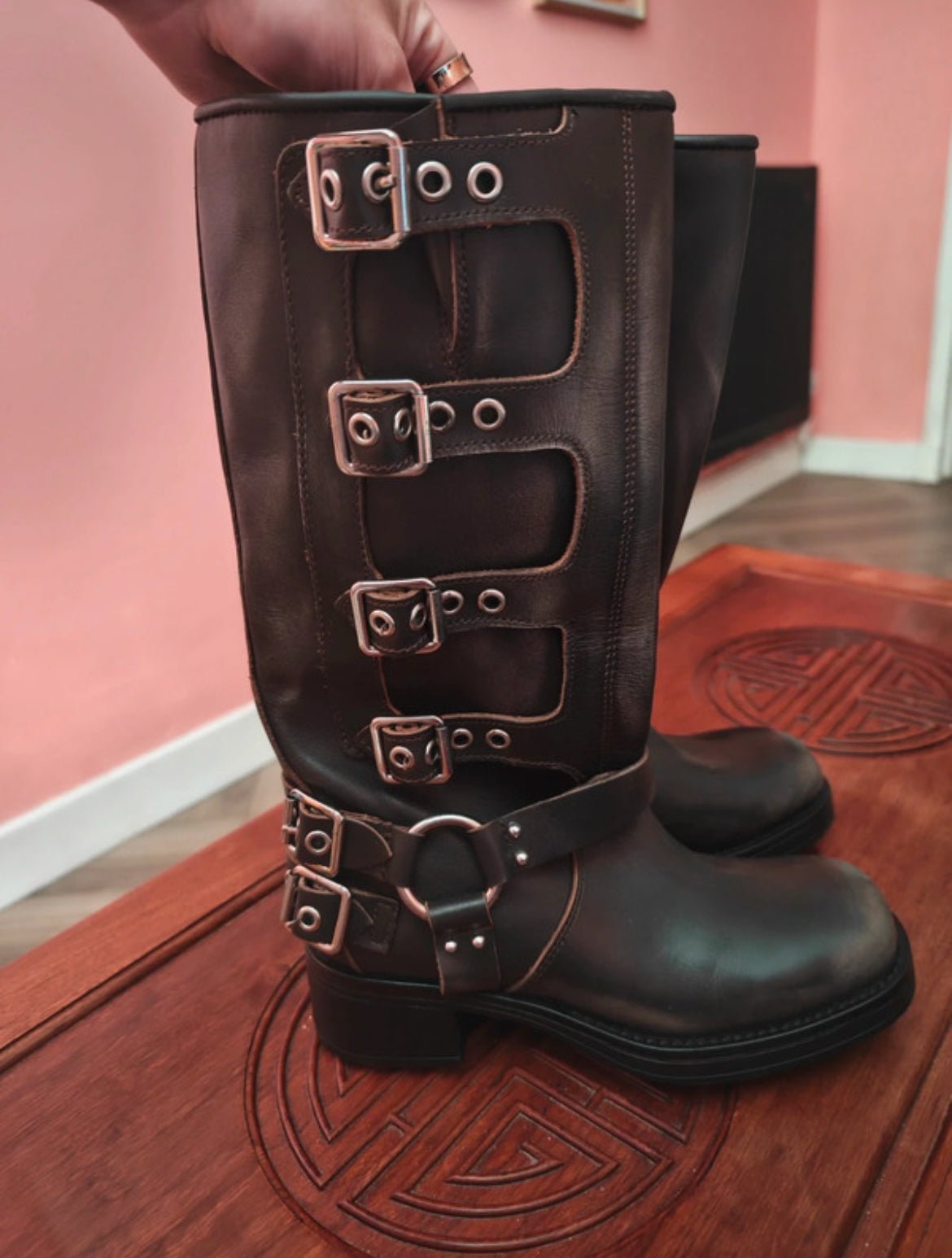 Steve Madden Rocky високи biker ботуши от естествена кожа - Sunday West Boutique