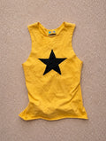 Tit4Tats Stargirl Tank Top в ярко жълто с контрастна черна звезда отпред - Sunday West Boutique