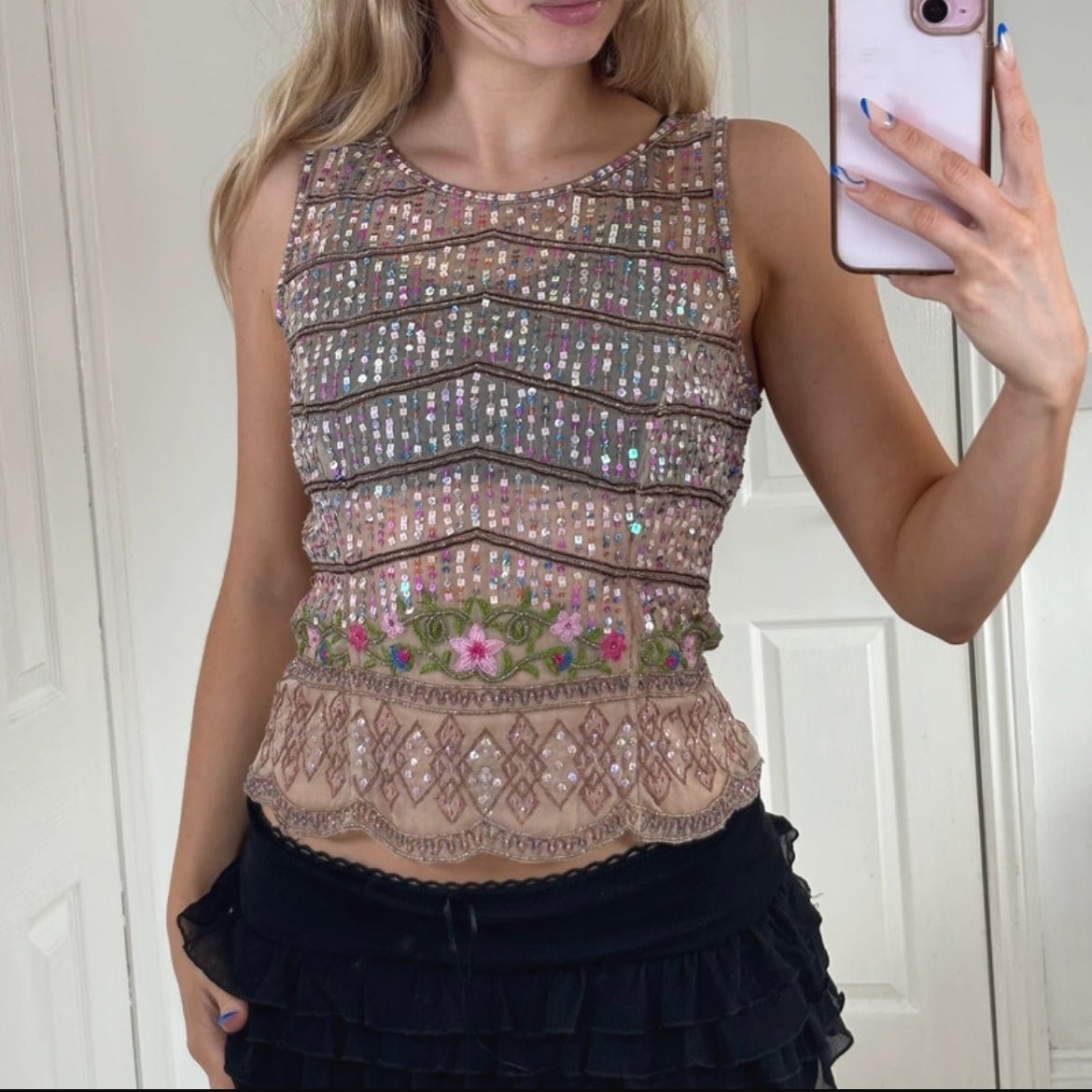 Vintage Y2K Aftershock топ от 100% коприна - Sunday West Boutique
