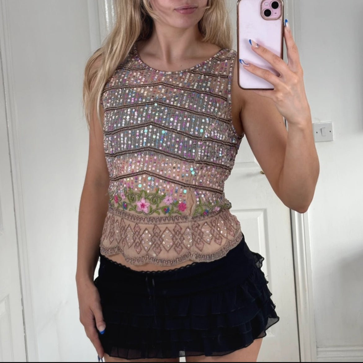 Vintage Y2K Aftershock топ от 100% коприна - Sunday West Boutique