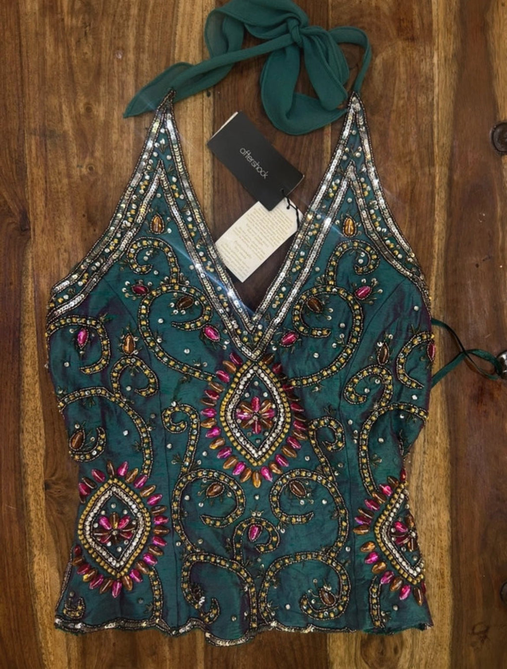 Винтидж 100% silk embellished корсет Aftershock - Sunday West Boutique