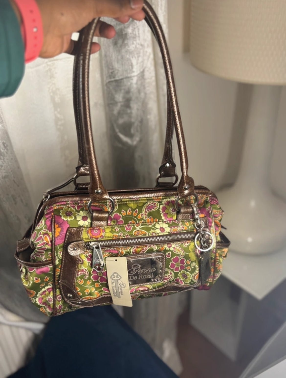 Винтидж чанта Donna de Rossi с флорален принт - Sunday West Boutique