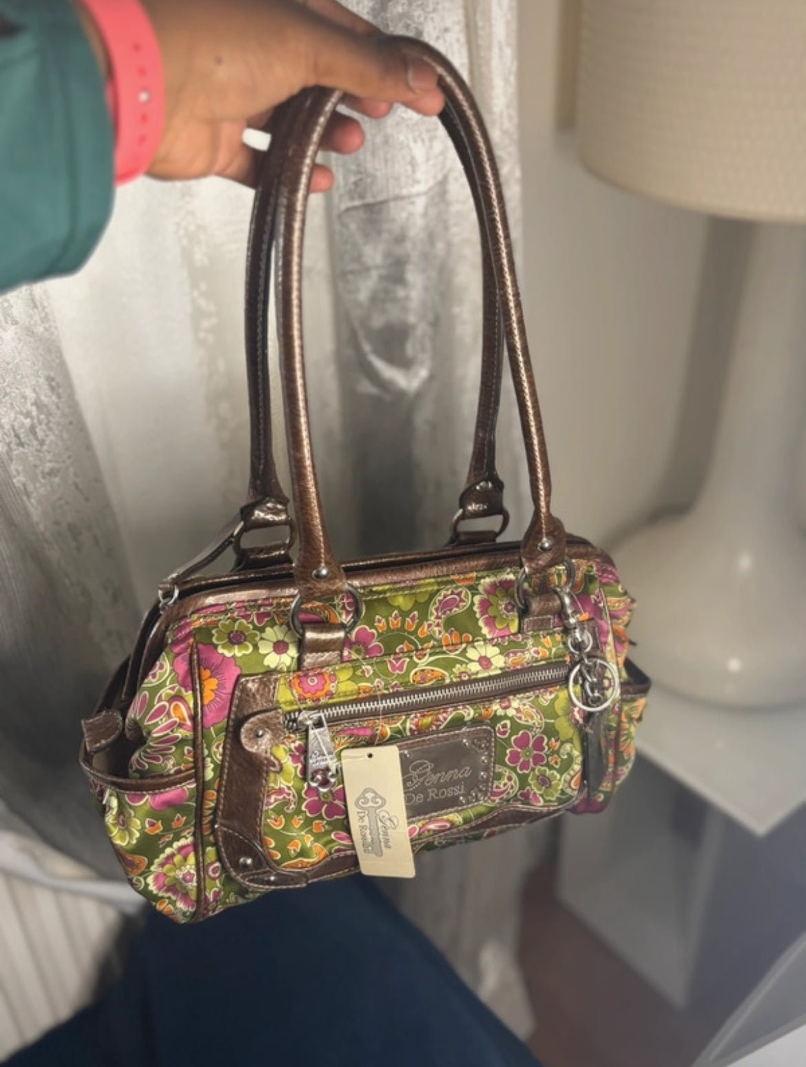Винтидж чанта Donna de Rossi с флорален принт - Sunday West Boutique