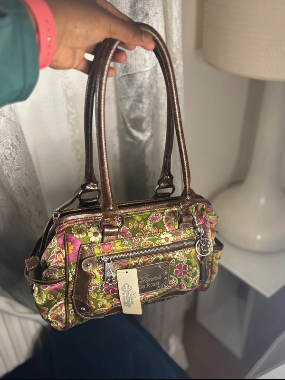 Винтидж чанта Donna de Rossi с флорален принт - Sunday West Boutique