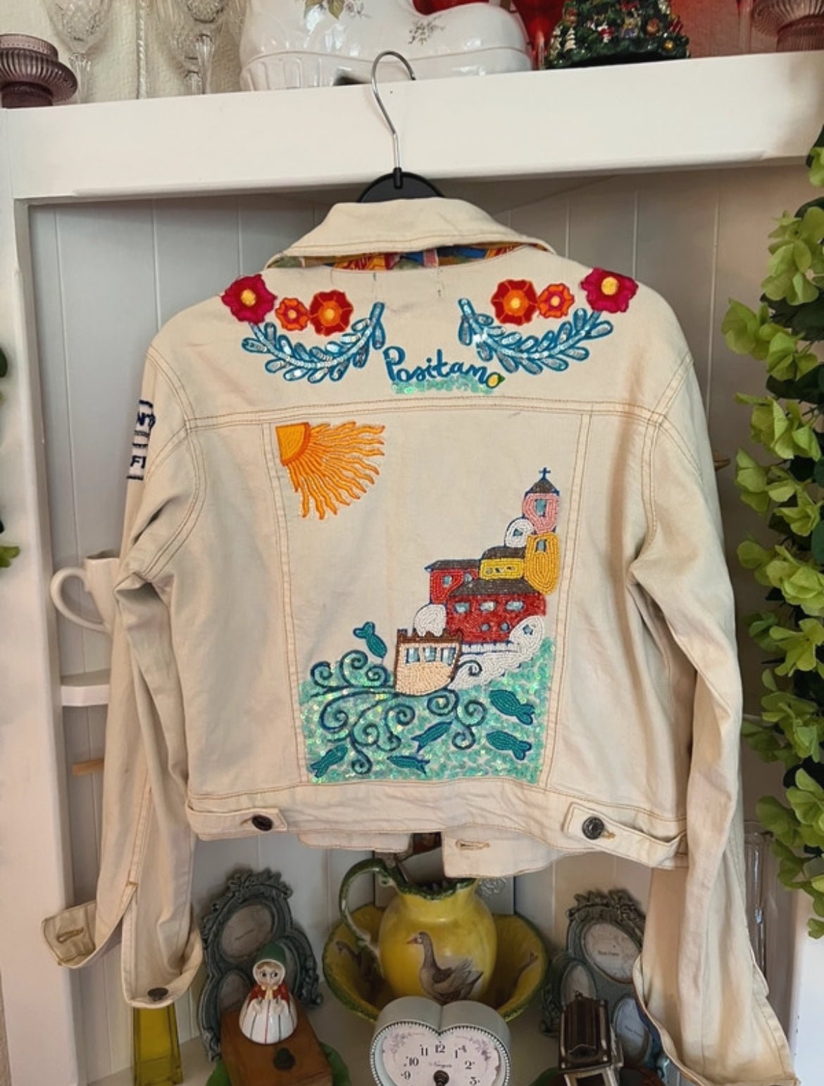 Винтидж дизайнерско яке Antonia Santacara Positano с ръчна бродерия и мъниста - Sunday West Boutique