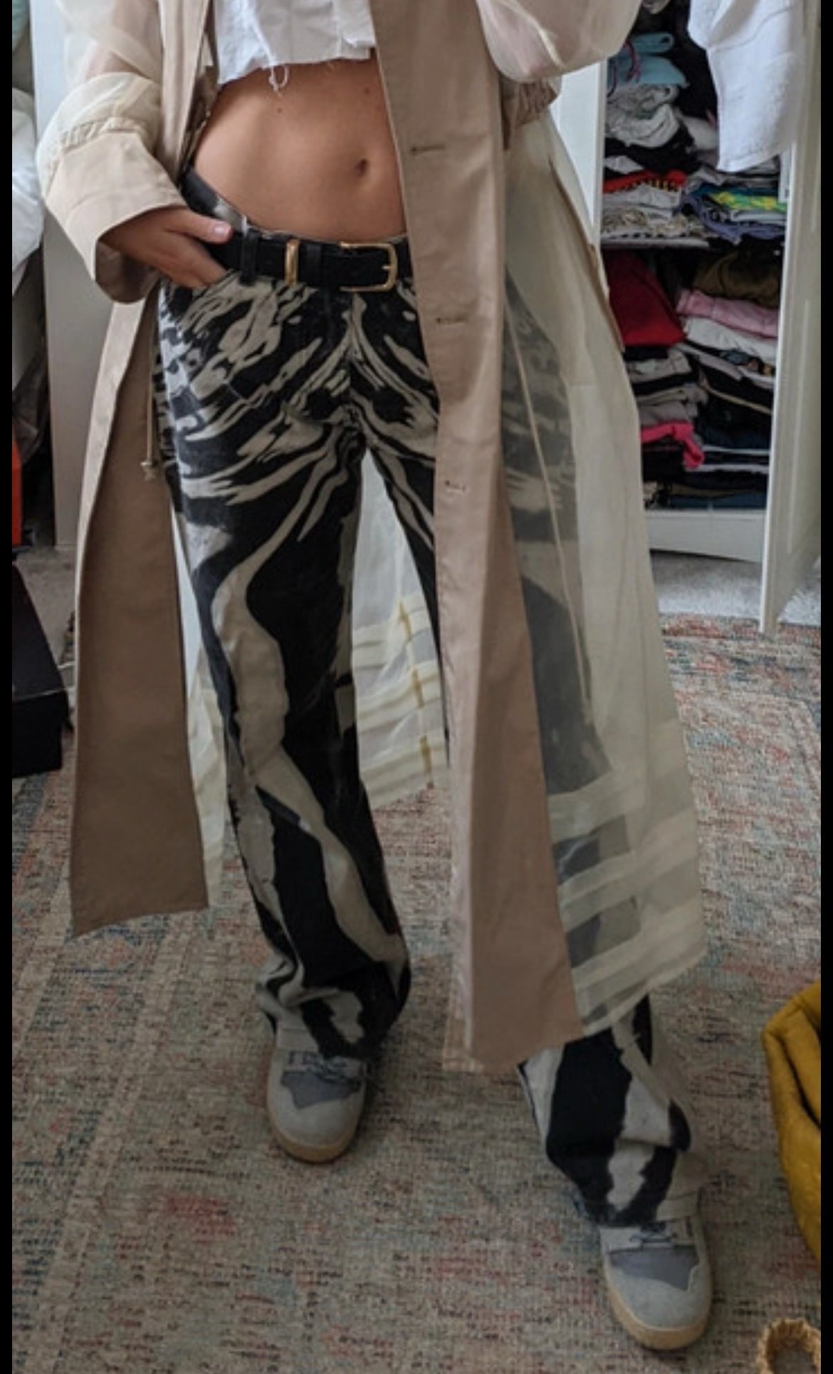Винтидж Just Cavalli дънки с артистичен абстрактен принт - Sunday West Boutique