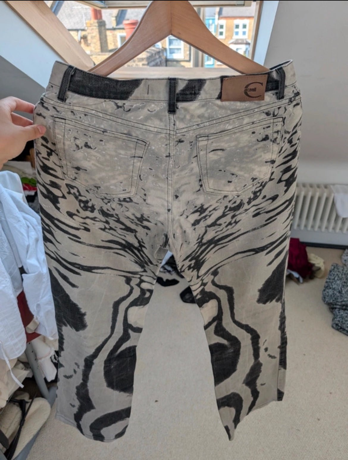 Винтидж Just Cavalli дънки с артистичен абстрактен принт - Sunday West Boutique