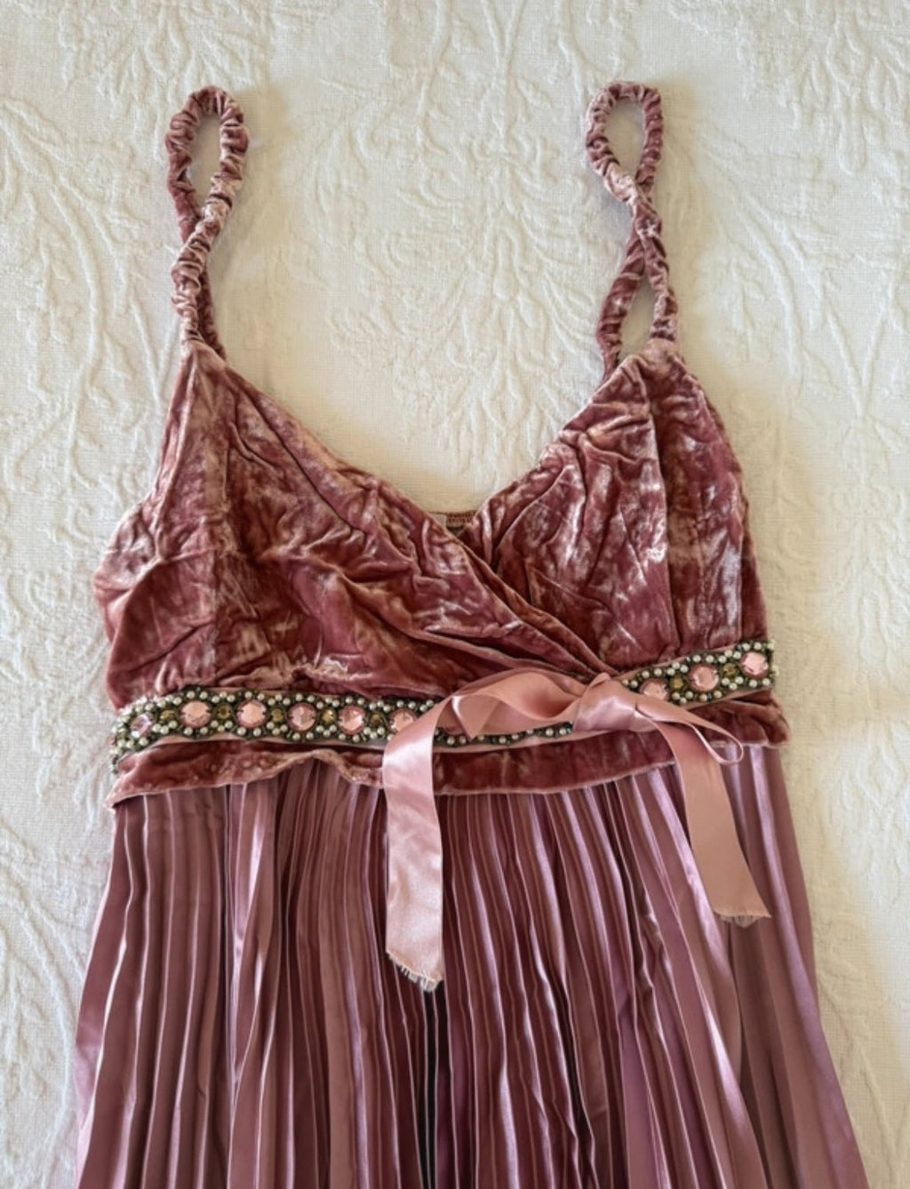 Винтидж LM Lulu плисирана сатенена рокля - Sunday West Boutique