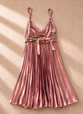 Винтидж LM Lulu плисирана сатенена рокля - Sunday West Boutique