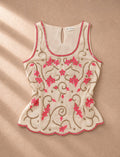 Винтидж Miss Selfridge Y2K топ с флорални апликации и пайети - Sunday West Boutique