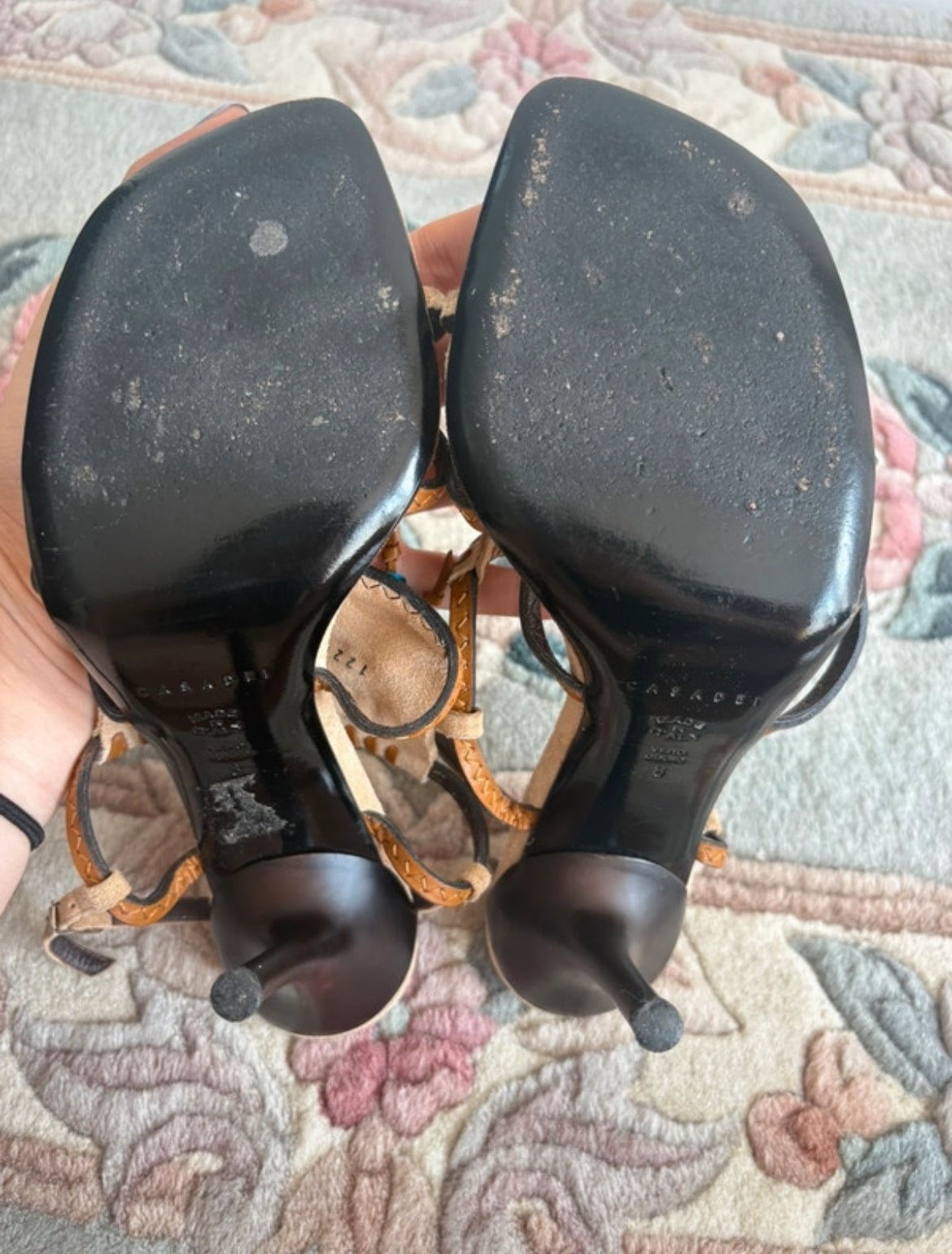 Винтидж сандали Casadei от естествен велур - 38 - Sunday West Boutique