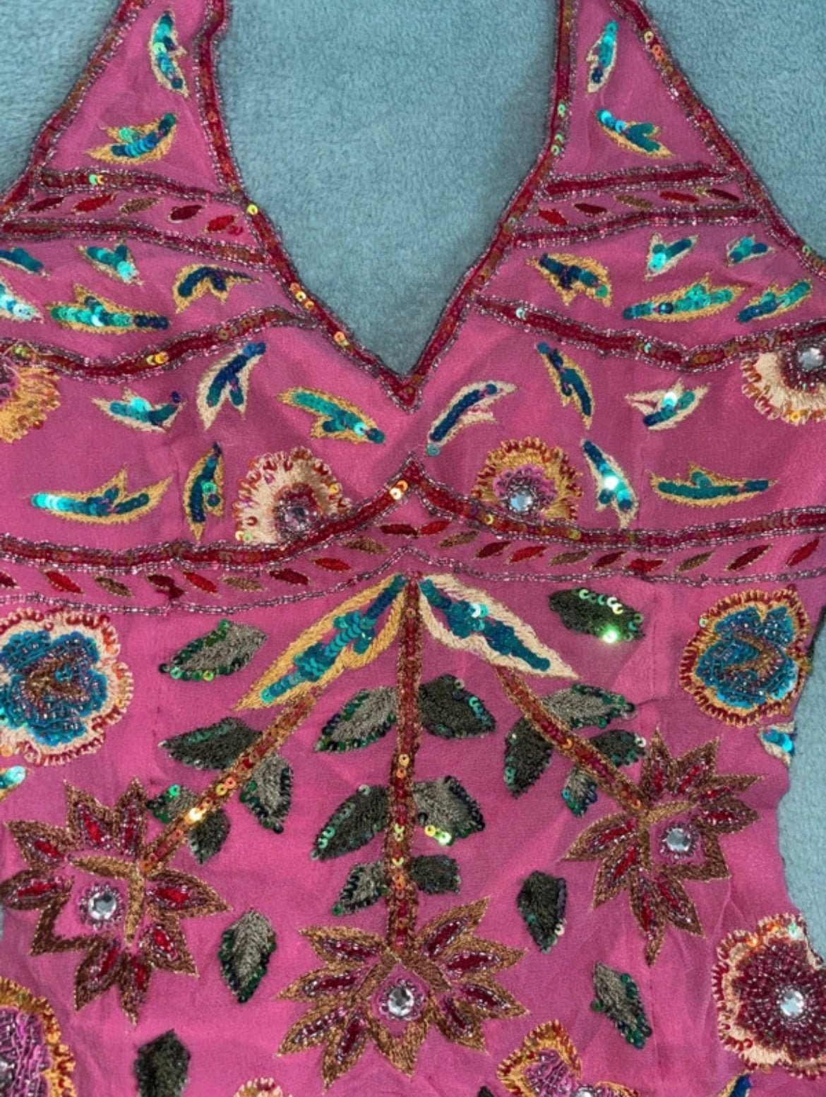 Винтидж Y2K embellished топ Aftershock - 100% коприна - Sunday West Boutique