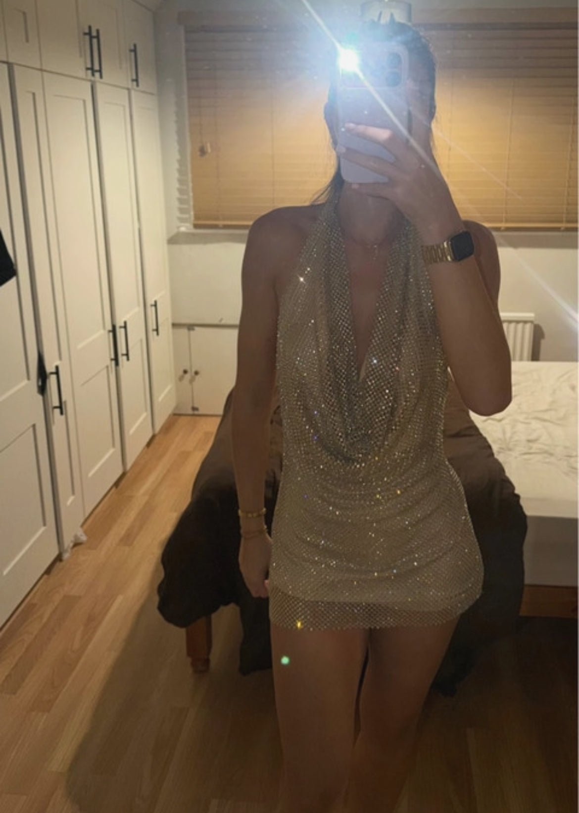 Zara кристална мини рокля с отворен гръб - Sunday West Boutique